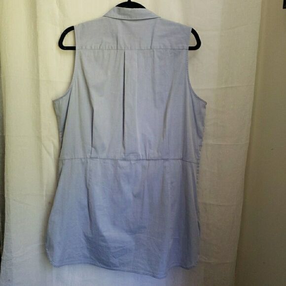 Maternity Calvin Klein Blue Button Up Sleeveless Blouse Top Shirt Size UNKNOWN - Picture 5 of 10